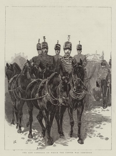 El carro de armas en el que se transportó el ataúd de John Charlton
